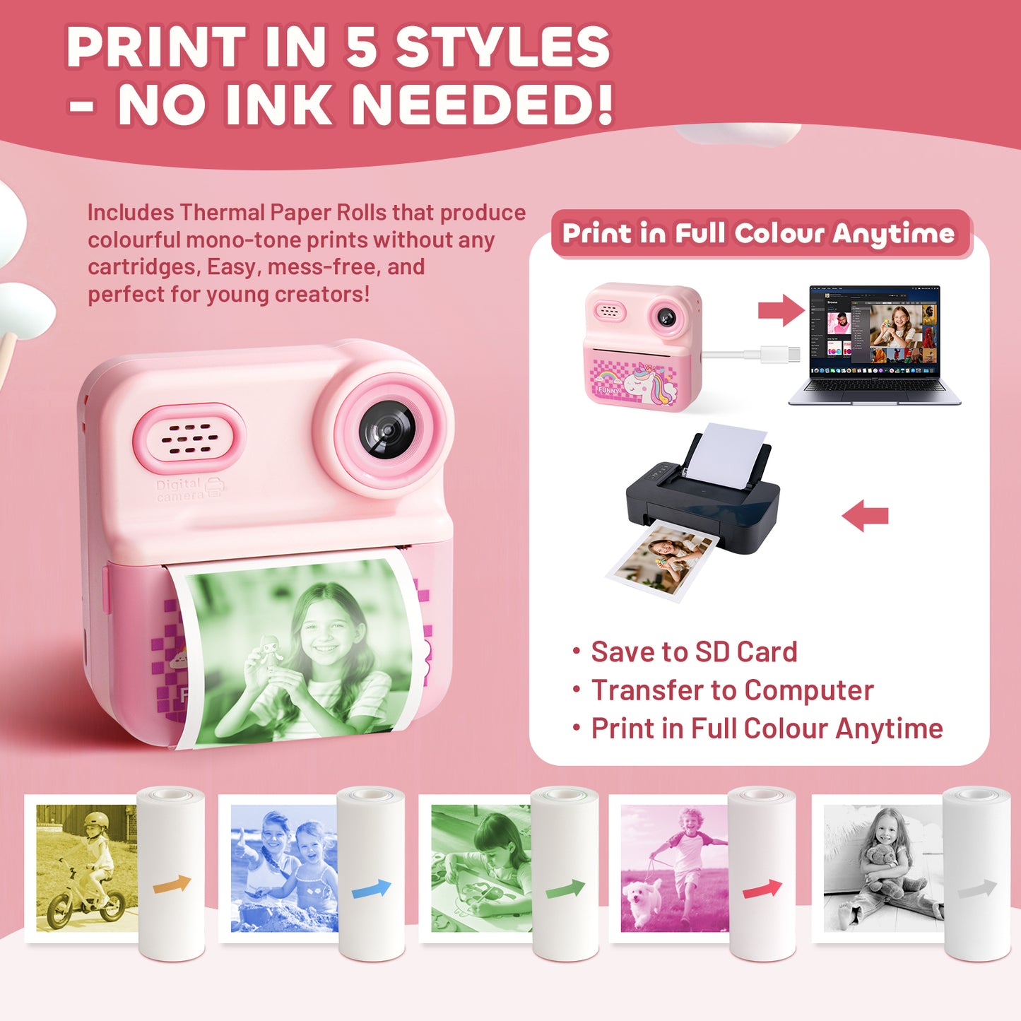 📸 TofpeyVibe DC1002 Kids Instant Print Camera  Inspire Creativity. Capture Joy. Designed by Tofpey, Loved by Parents!