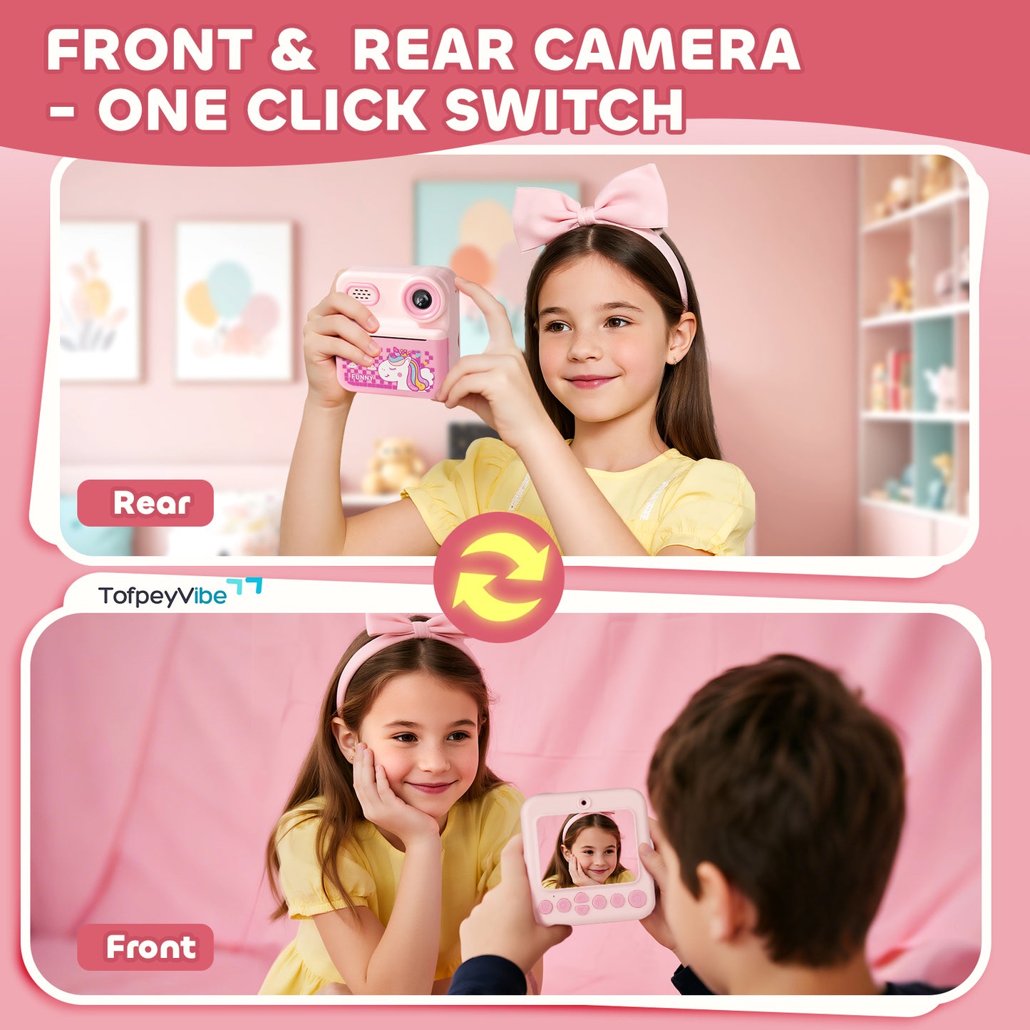 📸 TofpeyVibe DC1002 Kids Instant Print Camera  Inspire Creativity. Capture Joy. Designed by Tofpey, Loved by Parents!