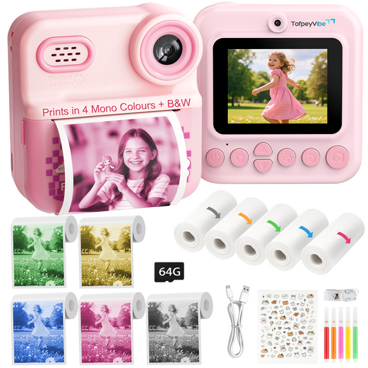 📸 TofpeyVibe DC1002 Kids Instant Print Camera  Inspire Creativity. Capture Joy. Designed by Tofpey, Loved by Parents!